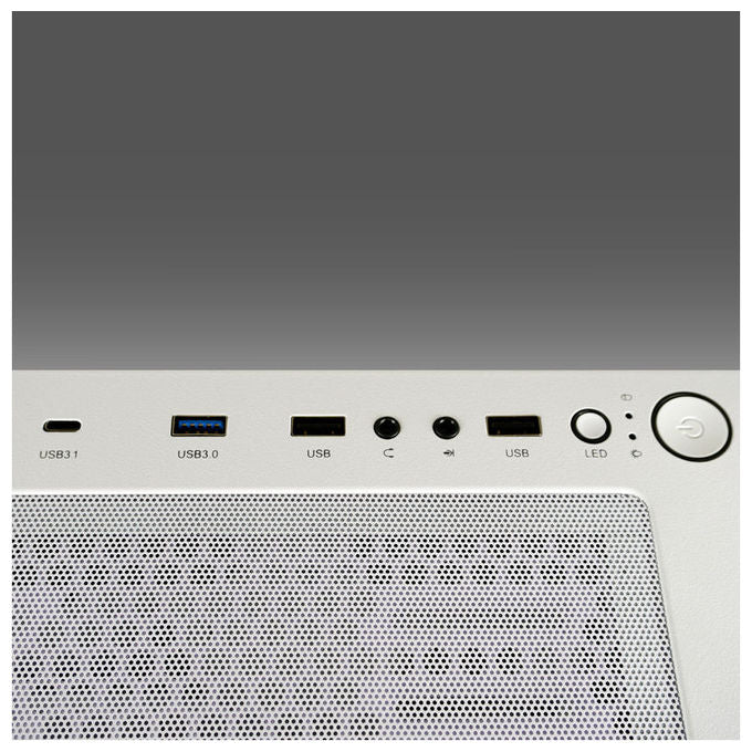 LC-Power 802W Gaming Midi Tower con Vetro Temperato e Ventole RGB 3x 120 mm 1x 120 mm ATX Micro-ATX Mini-ITX USB-C 3.2 Gen 2 colore Bianco