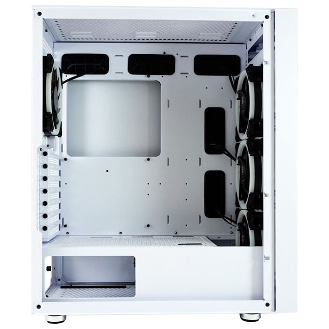 LC-Power 802W Gaming Midi Tower con Vetro Temperato e Ventole RGB 3x 120 mm 1x 120 mm ATX Micro-ATX Mini-ITX USB-C 3.2 Gen 2 colore Bianco
