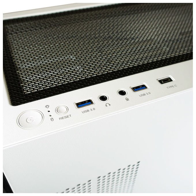 LC-Power LC-805BW-ON Holo-1_X Midi Tower con Pannello in Vetro Temperato e Supporto per Ventole ARGB 3x120 mm Frontali 1x120 mm Posteriori ATX Micro-ATX Mini-ITX EATX colore Bianco