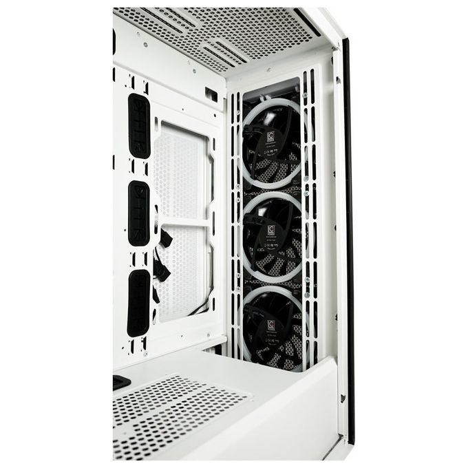 LC-Power LC-805BW-ON Holo-1_X Midi Tower con Pannello in Vetro Temperato e Supporto per Ventole ARGB 3x120 mm Frontali 1x120 mm Posteriori ATX Micro-ATX Mini-ITX EATX colore Bianco