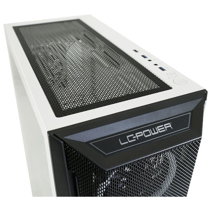 LC-Power LC-805BW-ON Holo-1_X Midi Tower con Pannello in Vetro Temperato e Supporto per Ventole ARGB 3x120 mm Frontali 1x120 mm Posteriori ATX Micro-ATX Mini-ITX EATX colore Bianco