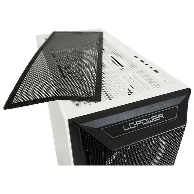 LC-Power LC-805BW-ON Holo-1_X Midi Tower con Pannello in Vetro Temperato e Supporto per Ventole ARGB 3x120 mm Frontali 1x120 mm Posteriori ATX Micro-ATX Mini-ITX EATX colore Bianco