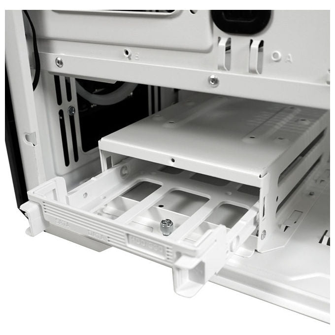 LC-Power LC-805BW-ON Holo-1_X Midi Tower con Pannello in Vetro Temperato e Supporto per Ventole ARGB 3x120 mm Frontali 1x120 mm Posteriori ATX Micro-ATX Mini-ITX EATX colore Bianco