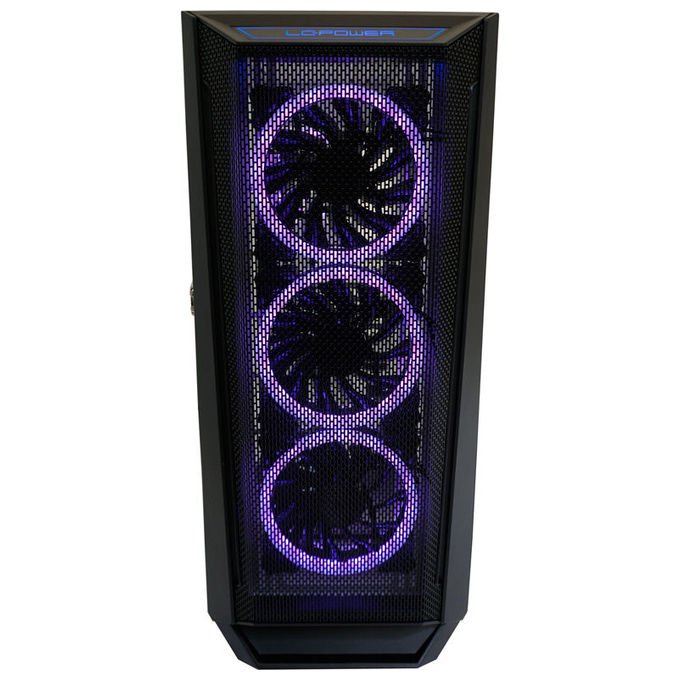 LC-Power LC-805BW-ON Holo-1_X Midi Tower con Pannello in Vetro Temperato e Supporto per Ventole ARGB 3x120 mm Frontali 1x120 mm Posteriori ATX Micro-ATX Mini-ITX EATX colore Bianco