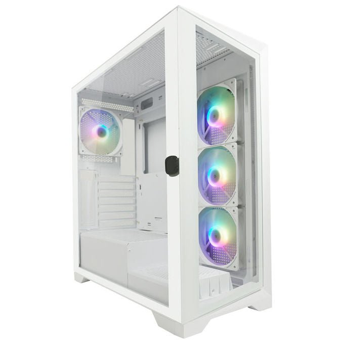 LC-Power LC-806W-ON LC-7041B-ON Midi Tower ATX Micro-ATX Mini-ITX USB 3.2 Gen 1 Type C Vetro Temperato colore Bianco
