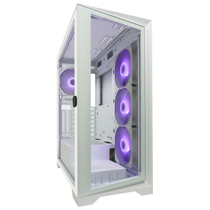 LC-Power LC-806W-ON LC-7041B-ON Midi Tower ATX Micro-ATX Mini-ITX USB 3.2 Gen 1 Type C Vetro Temperato colore Bianco