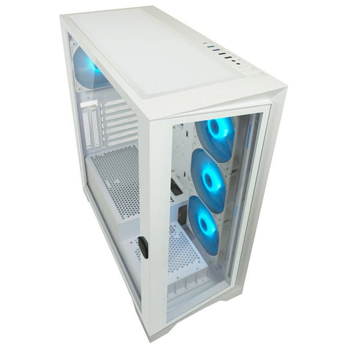 LC-Power LC-806W-ON LC-7041B-ON Midi Tower ATX Micro-ATX Mini-ITX USB 3.2 Gen 1 Type C Vetro Temperato colore Bianco