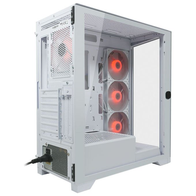 LC-Power LC-806W-ON LC-7041B-ON Midi Tower ATX Micro-ATX Mini-ITX USB 3.2 Gen 1 Type C Vetro Temperato colore Bianco