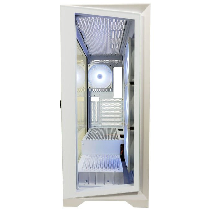 LC-Power LC-806W-ON LC-7041B-ON Midi Tower ATX Micro-ATX Mini-ITX USB 3.2 Gen 1 Type C Vetro Temperato colore Bianco