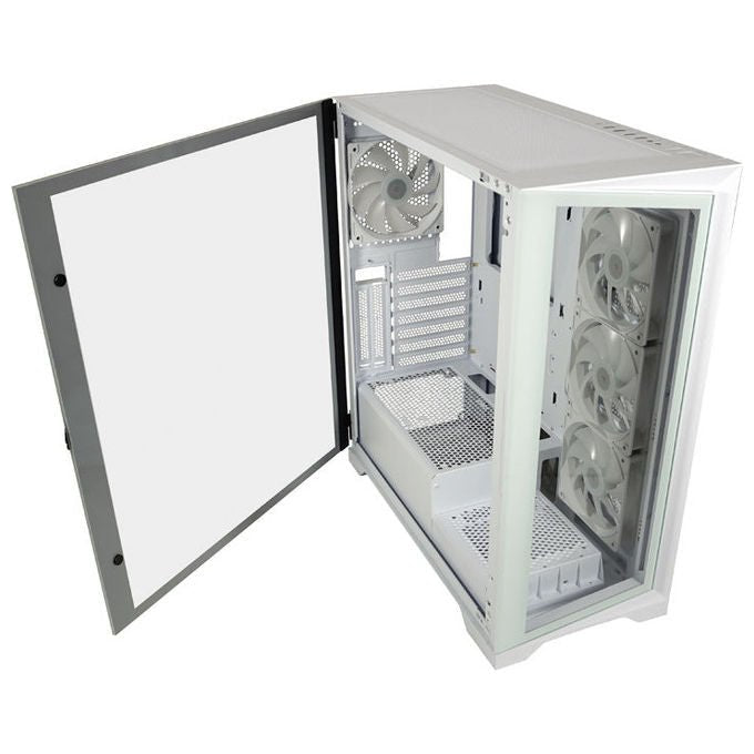 LC-Power LC-806W-ON LC-7041B-ON Midi Tower ATX Micro-ATX Mini-ITX USB 3.2 Gen 1 Type C Vetro Temperato colore Bianco