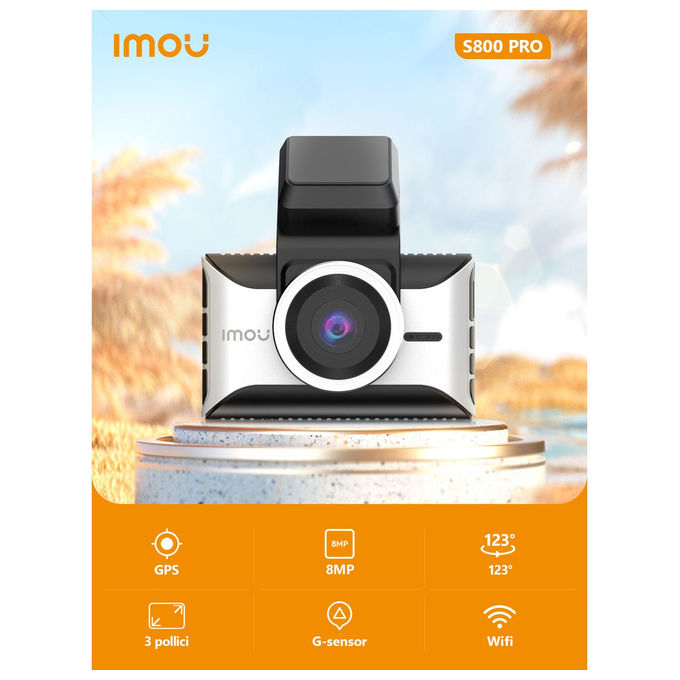 Imou, Dash Cam S800, 4K, Angolo 123°