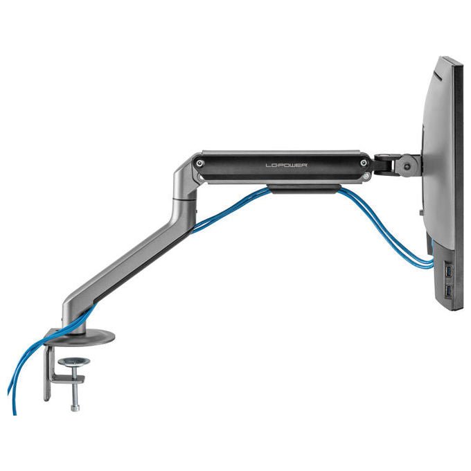 LC-Power LC-EQ-A32B Supporto per Monitor Regolabile Altezza 200-400 mm Rotazione 360° Inclinazione ±20° VESA 75x75-100x100 mm colore Nero