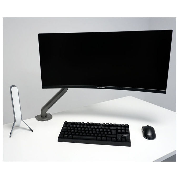 LC-Power LC-EQ-A32B Supporto per Monitor Regolabile Altezza 200-400 mm Rotazione 360° Inclinazione ±20° VESA 75x75-100x100 mm colore Nero