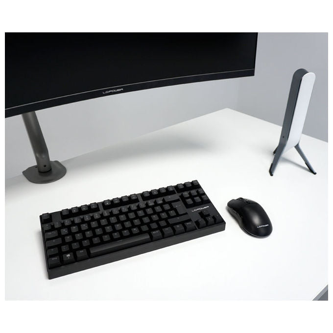 LC-Power LC-EQ-A32B Supporto per Monitor Regolabile Altezza 200-400 mm Rotazione 360° Inclinazione ±20° VESA 75x75-100x100 mm colore Nero