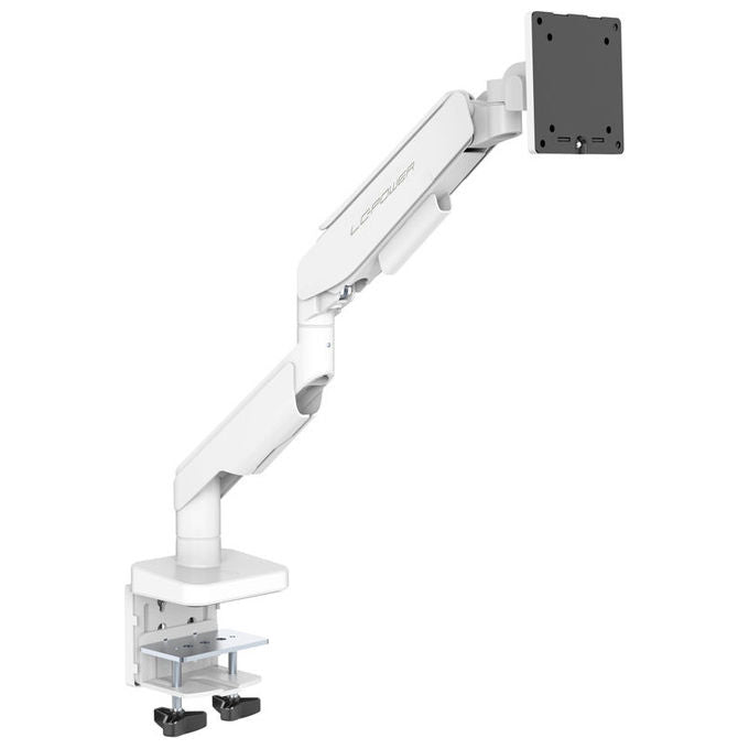 LC-Power LC-EQ-A49W Supporto a Parete per TV Regolabile Altezza 200-470 mm Rotazione 360° Inclinazione -20 a 50° Compatibilita' 75x75 - 100x100 mm Carico Max 20 Kg colore Bianco