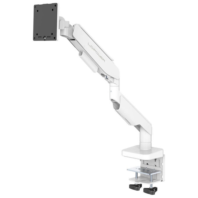 LC-Power LC-EQ-A49W Supporto a Parete per TV Regolabile Altezza 200-470 mm Rotazione 360° Inclinazione -20 a 50° Compatibilita' 75x75 - 100x100 mm Carico Max 20 Kg colore Bianco