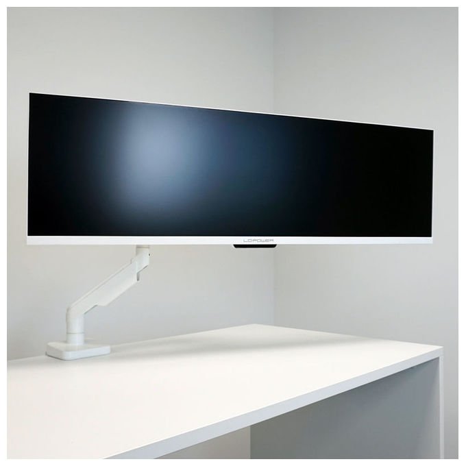 LC-Power LC-EQ-A49W Supporto a Parete per TV Regolabile Altezza 200-470 mm Rotazione 360° Inclinazione -20 a 50° Compatibilita' 75x75 - 100x100 mm Carico Max 20 Kg colore Bianco