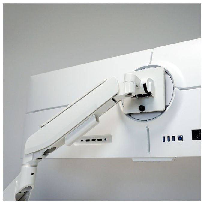 LC-Power LC-EQ-A49W Supporto a Parete per TV Regolabile Altezza 200-470 mm Rotazione 360° Inclinazione -20 a 50° Compatibilita' 75x75 - 100x100 mm Carico Max 20 Kg colore Bianco
