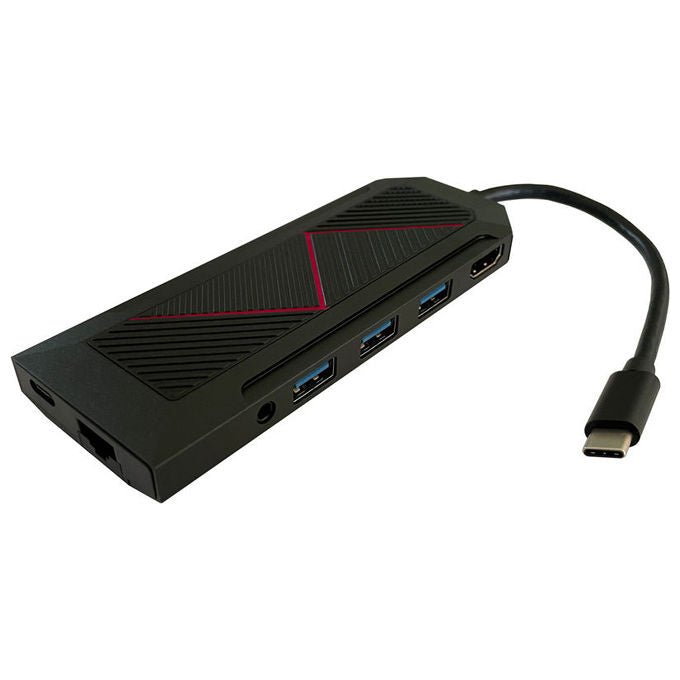 LC-Power LC-HUB-C-MULTI-6-RGB Hub USB 3.2 Gen 2 Type-C 5000 Mbit-s 100 W colore Nero