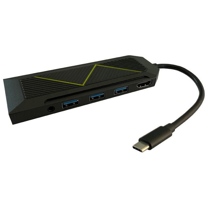 LC-Power LC-HUB-C-MULTI-6-RGB Hub USB 3.2 Gen 2 Type-C 5000 Mbit-s 100 W colore Nero