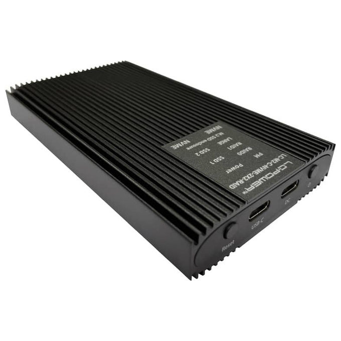 LC-Power LC-M2-C-NVME-2X2-RAID Box esterno SSD per 2 unita' M.2 NVMe RAID 0 1 USB 3.2 Gen 2x2 20 Gbit-s colore Nero