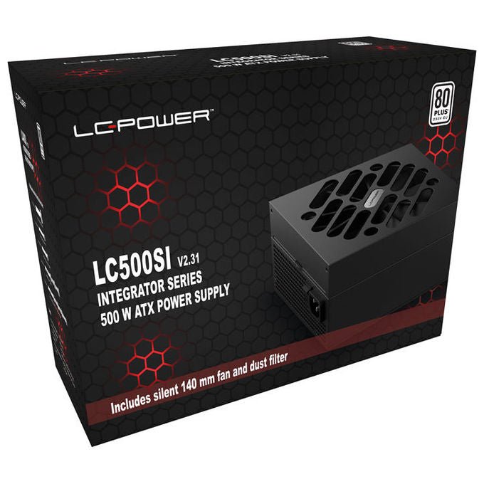 LC-Power LC500SI V2.31 Alimentatore per Computer 500 W 80 PLUS Connettore 20+4 Pin ATX Ventola 14 cm colore Nero