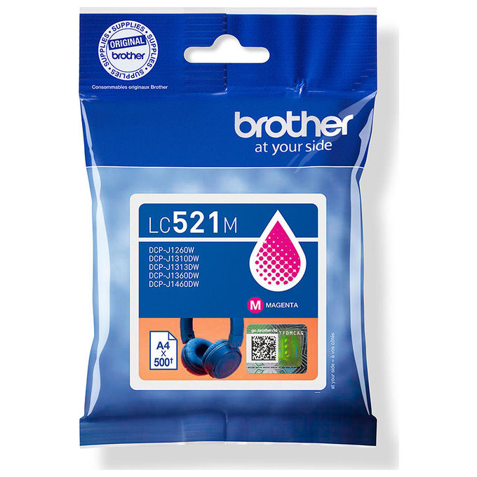 Brother Cartuccia Magenta Originale LC521M 500 Pagine