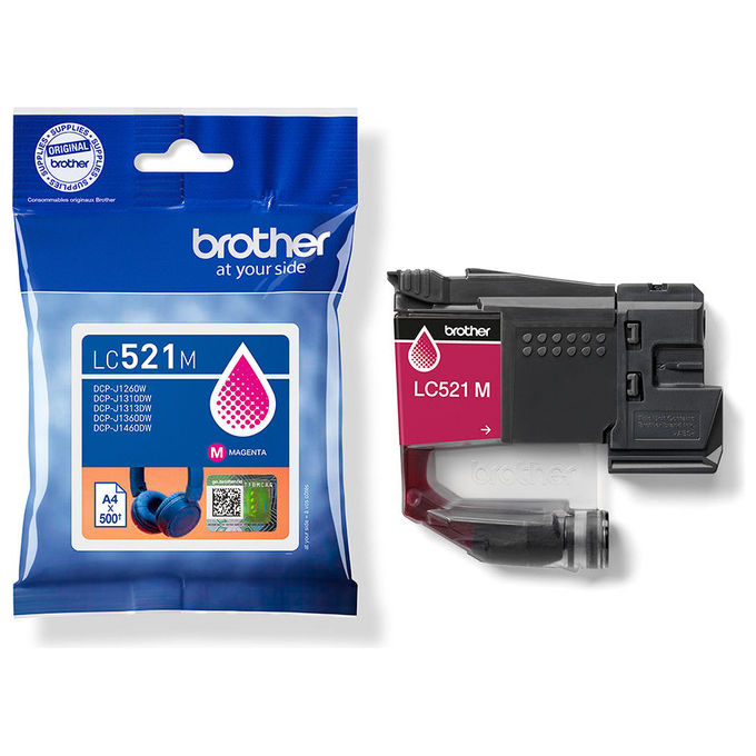 Brother Cartuccia Magenta Originale LC521M 500 Pagine