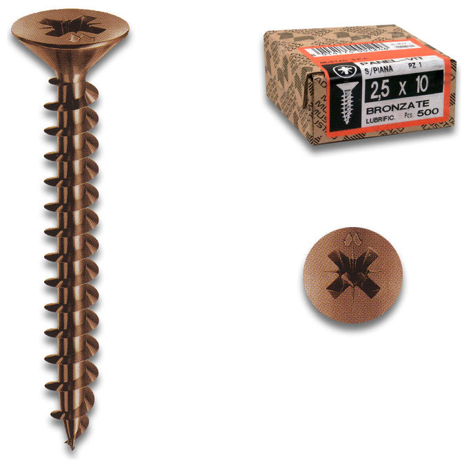 Mustad Vite Panel-vit Bronzata Testa Piana 4x45mm