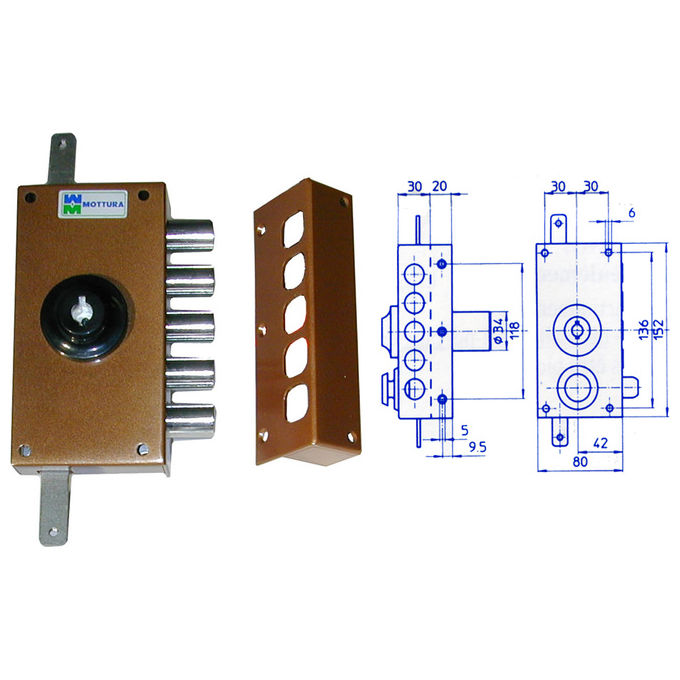 Mottura 30.426 Serratura Pompa Triplice S-a Dx