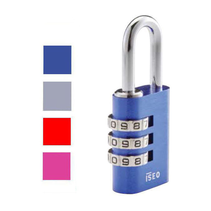 Iseo Lucchetto con Combinazione 30mm 3 Cifre Viola