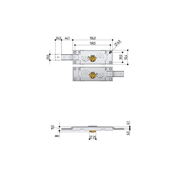 Prefer A711-0010 Serratura Laterale Accoppiata Dxsx