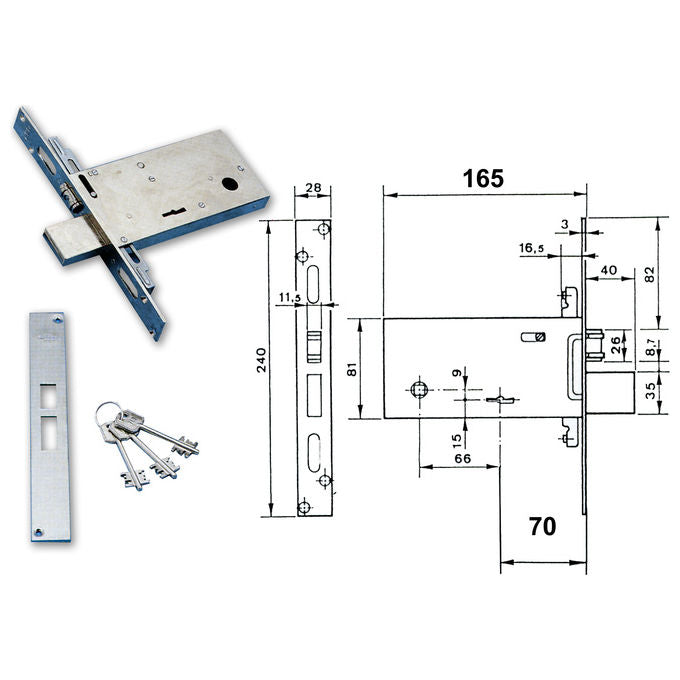 Yale 6803r-sa Serratura Tradizionale D-M 70mm