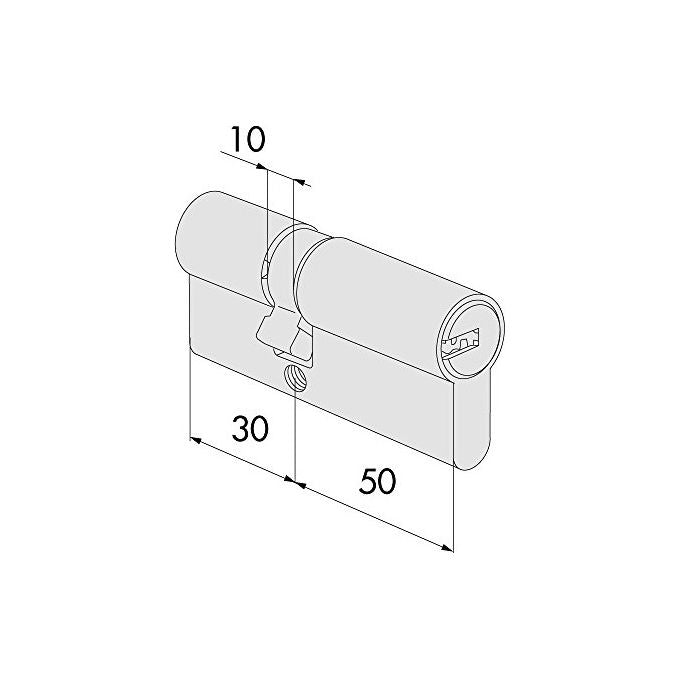 Cisa 0e300-17-0-12 Cilindro Europeo ASIX Nichelato 80mm 30x50mm