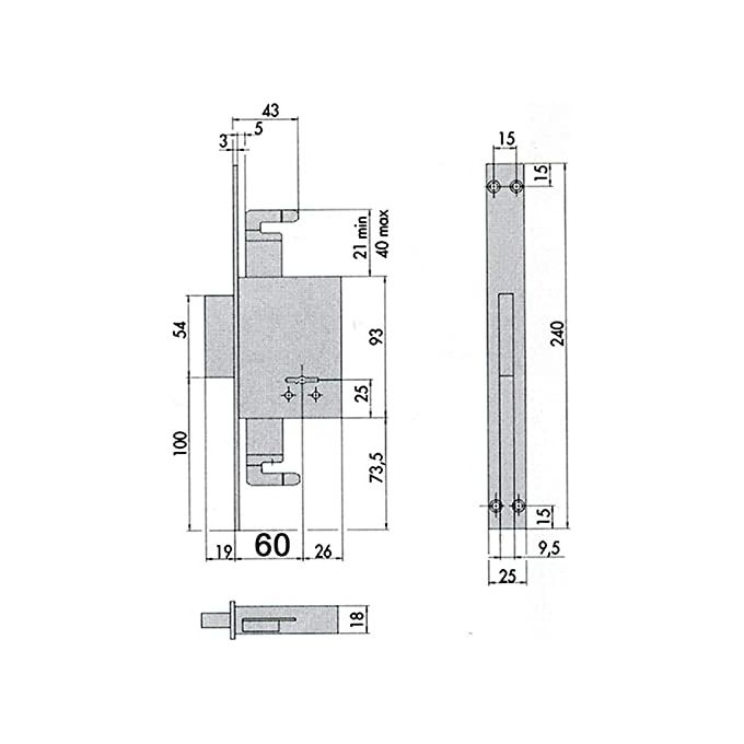 Cisa 57226-62-0 KA Serratura Doppia Mappa Infilare Triplice S-A