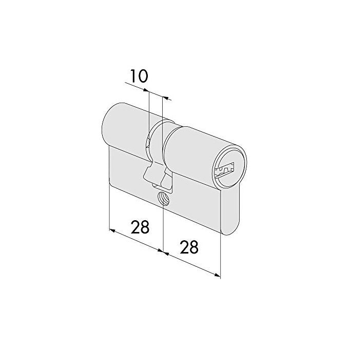 Cisa 0e300-05-0-12 Cilindro Europeo ASIX Nichelato 54mm 27x27mm