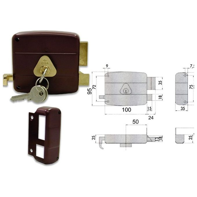Serrature Cisa Da Applicare 50121 Porte Legno DX mm. 60