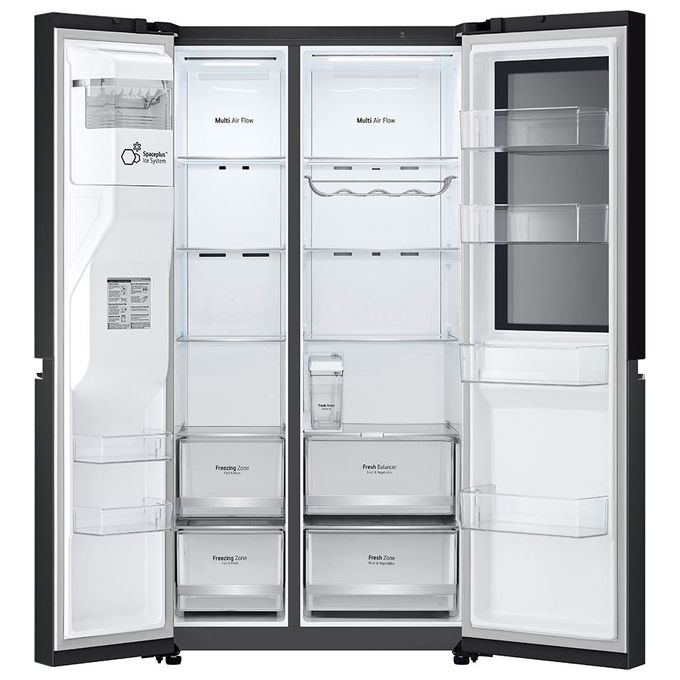 LG GSGV81EPLL - Frigorifero Side-by-Side 635 L, 179 cm, Classe E, 36 dB, Total No Frost, InstaView, DoorCooling+, Dispenser acqua e ghiaccio, Nero opaco