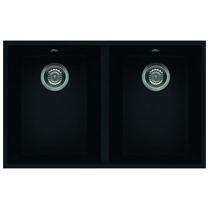 Elleci LGQ34040BSO Quadra 340 Lavello Granitek 2 Vasche 41 cm Nero