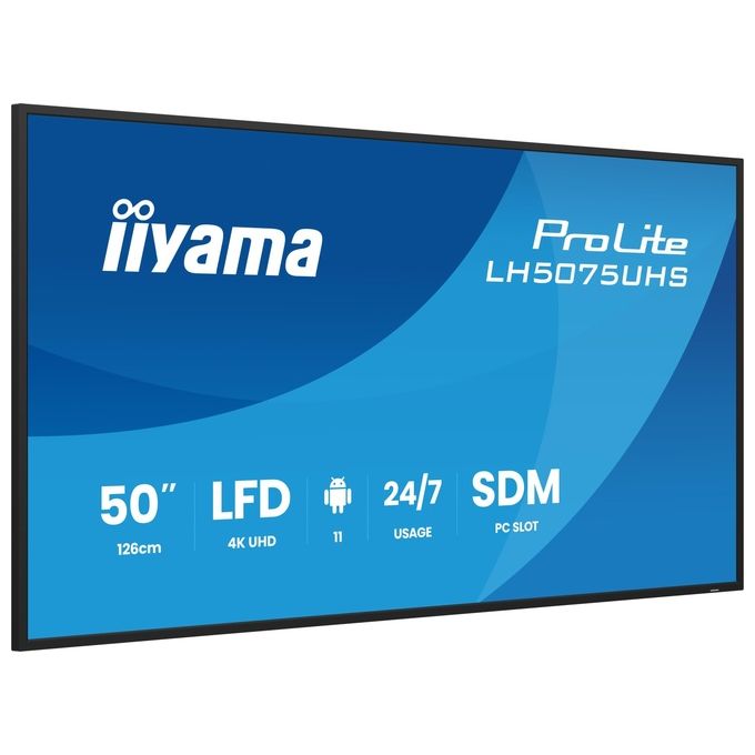 Iiyama LH5075UHS-B2AG Display professionale segnaletica digitale 50'' 4K UHD Android 11 colore Nero