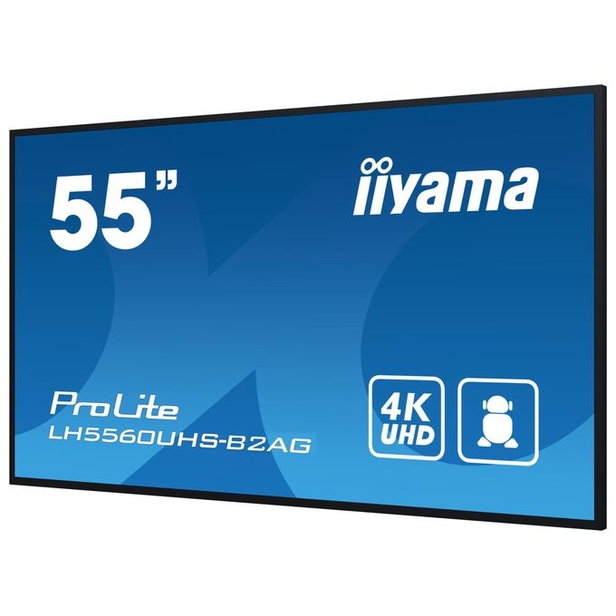 Iiyama ProLite LH5560UHS-B2AG, display 55 pollici 4K UHD, segnaletica digitale, Android 11, 500 cd-m², pannello VA, Wi-Fi, 24-7