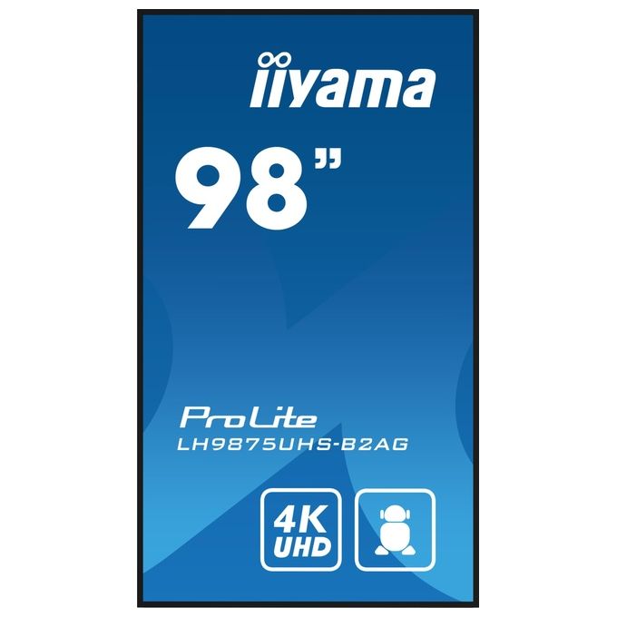 Iiyama LH9875UHS-B2AG Monitor Professionale 4K UHD Pannello piatto segnaletica digitale 500 cd-m² colore Nero
