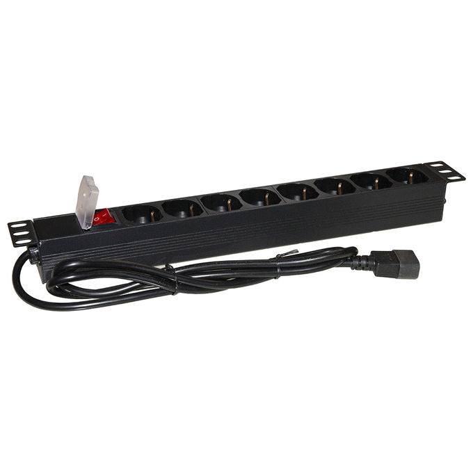 Link LK10065 Multipresa da Rack 19'' 8 Prese Universali con Interruttore Spina C14