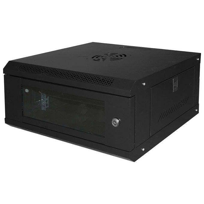 Link Armadio Rack 19'' 4u Link Serie Light Colore Nero con Porta Vetro (Axpxl) 240x400x530mm Ripiano Incluso