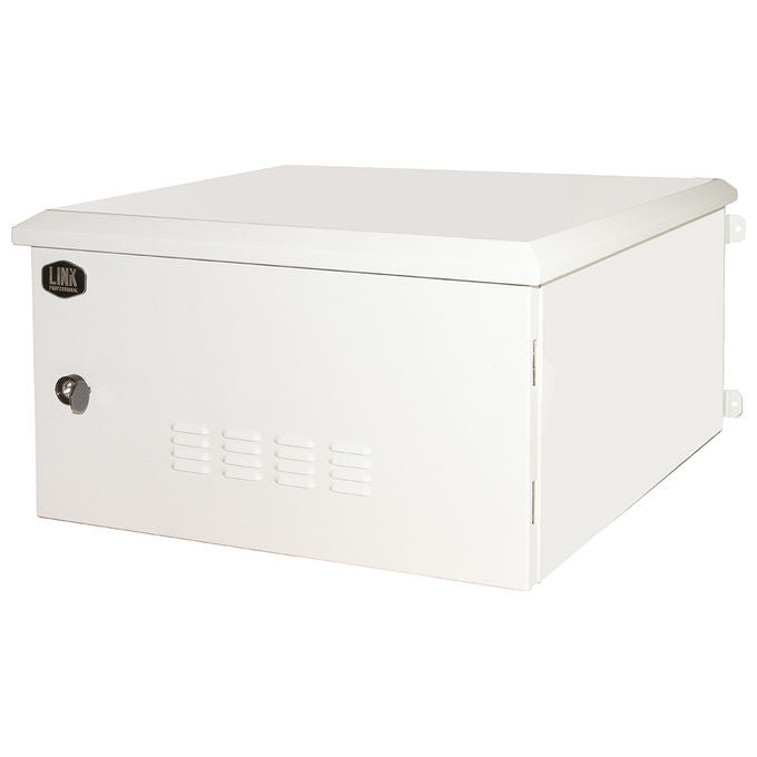 Link Armadio Rack 19 Pollici 6u per Reti da Esterno Classe Protezione Ip55 Misure 600x600x333mm Grigio Chiaro con Ventole Filtrate