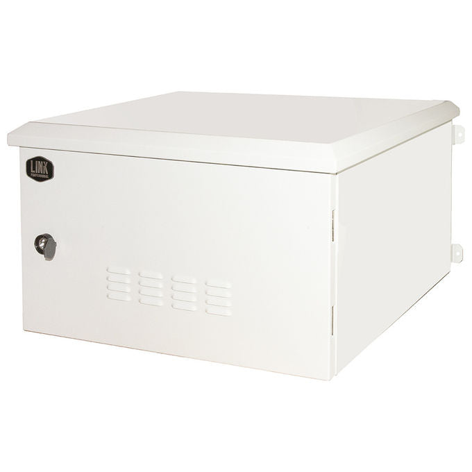 Link Armadio Rack 19 Pollici 9u per Reti da Esterno Classe Protezione Ip55 Misure 600x600x467mm Grigio Chiaro con Ventole Filtrate