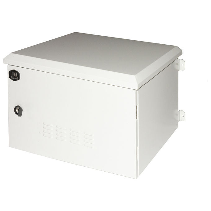 Link Armadio Rack 19 Pollici 12u per Reti da Esterno Classe Protezione Ip55 Misure 600x450x600mm Grigio Chiaro con Ventole Filtrate