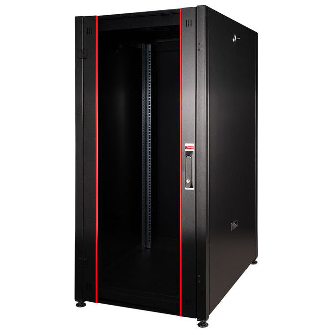 Link Armadio Rack per Reti 19'' 22u 1113x600x600mm Colore Nero Porta Vetro Serie Eavi