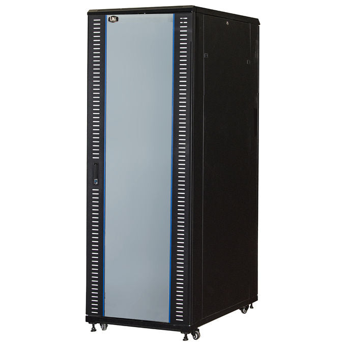 Link Armadio rack 19 42u (a)2055, (l)800, (p)1000 porta vetro colore nero