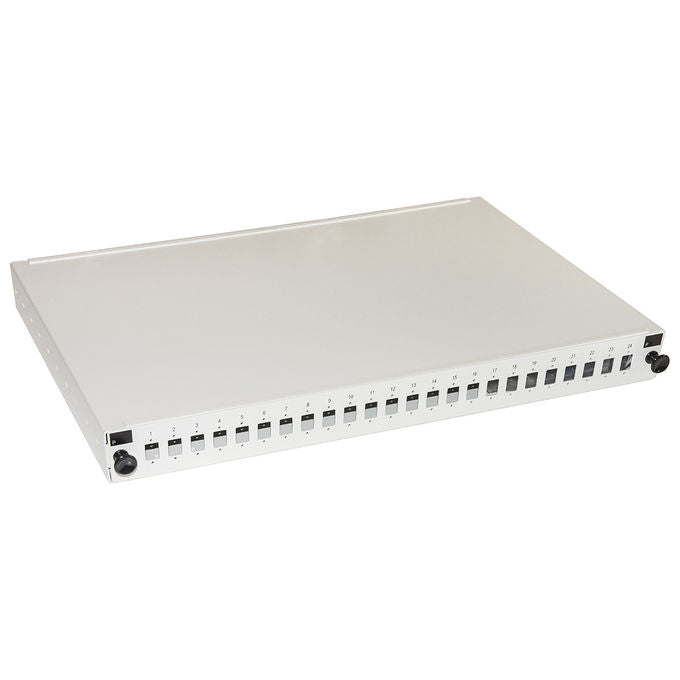 Link Pannello Fibra Ottica 19'' con 24 Porte SC Simplex o LC Duplex Profondita' 250mm Grigio con Accessori